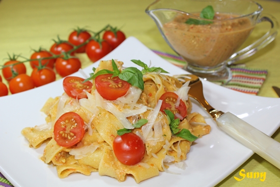 PAPPARDELLE AL PESTO SICILIANO