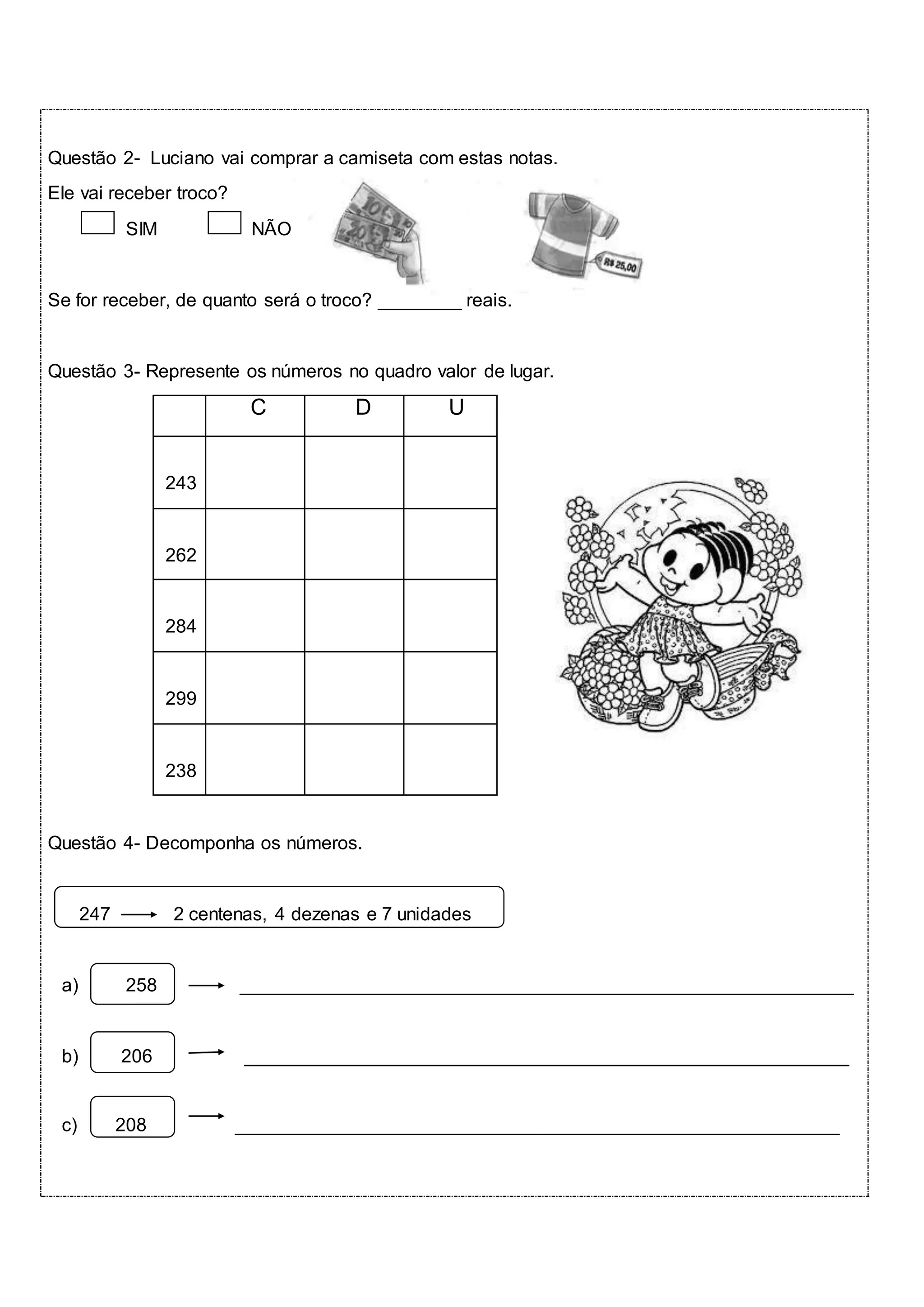 Avaliação Bimestral de Matemática 2º Ano