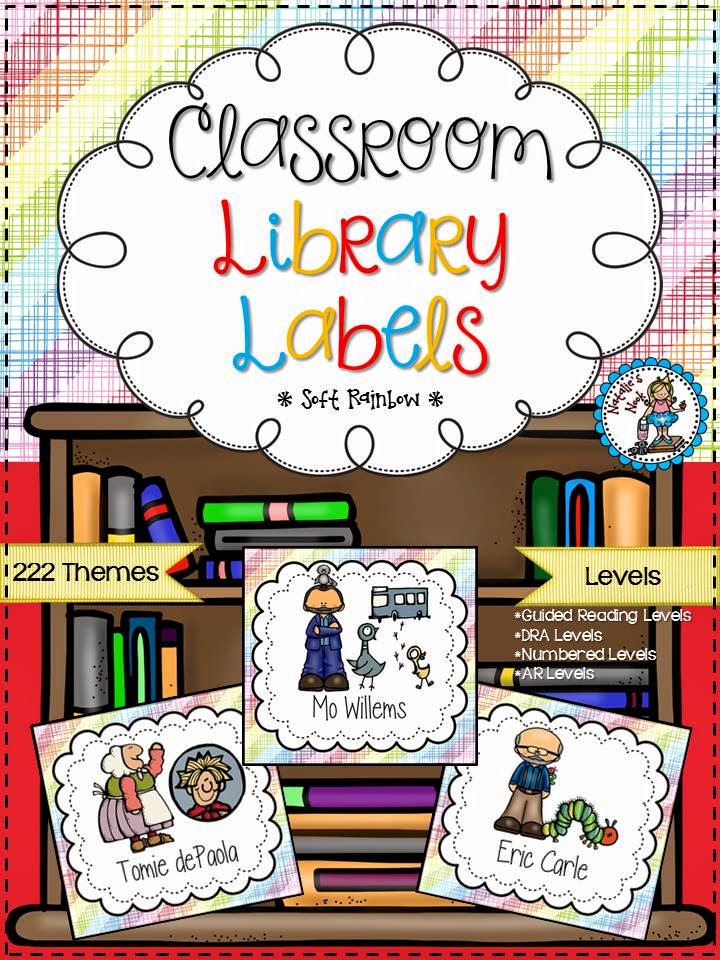 http://www.teacherspayteachers.com/Product/Classroom-Library-Labels-Soft-Rainbow-311490