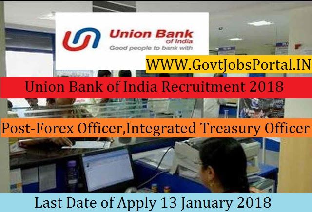 Union Bank Of India Recruitment 2018 100 Forex Officer - 