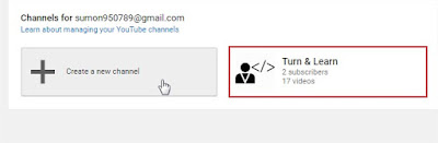 youtube channel create