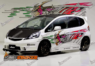 Cutting sticker mobil di bali, Cutting sticker honda jazz RS di bali, Cutting sticker motor dibali, cutting sticker, branding mobil