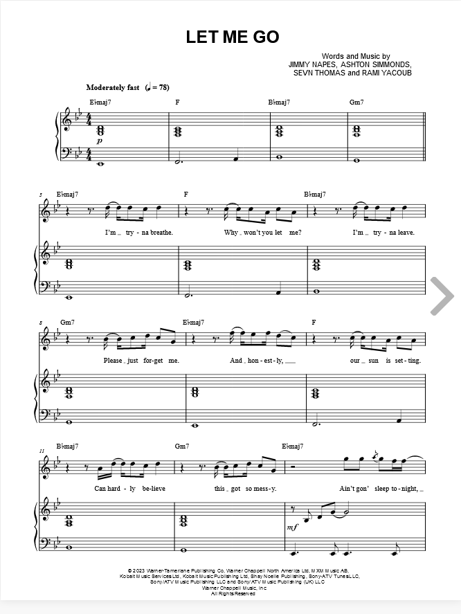 daniel caesar let me go sheet music