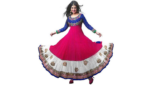 Manav Fashion Straight Gown  (Multicolor)
