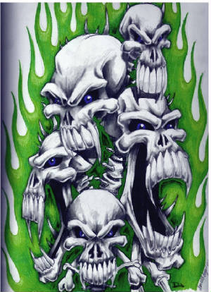 Flaming Skull Tattoo For Guys