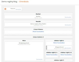 blogregény demo elrendezés