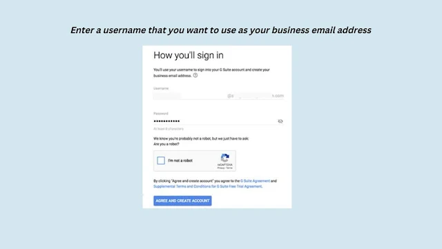 Sign in google workspace create account – user name.