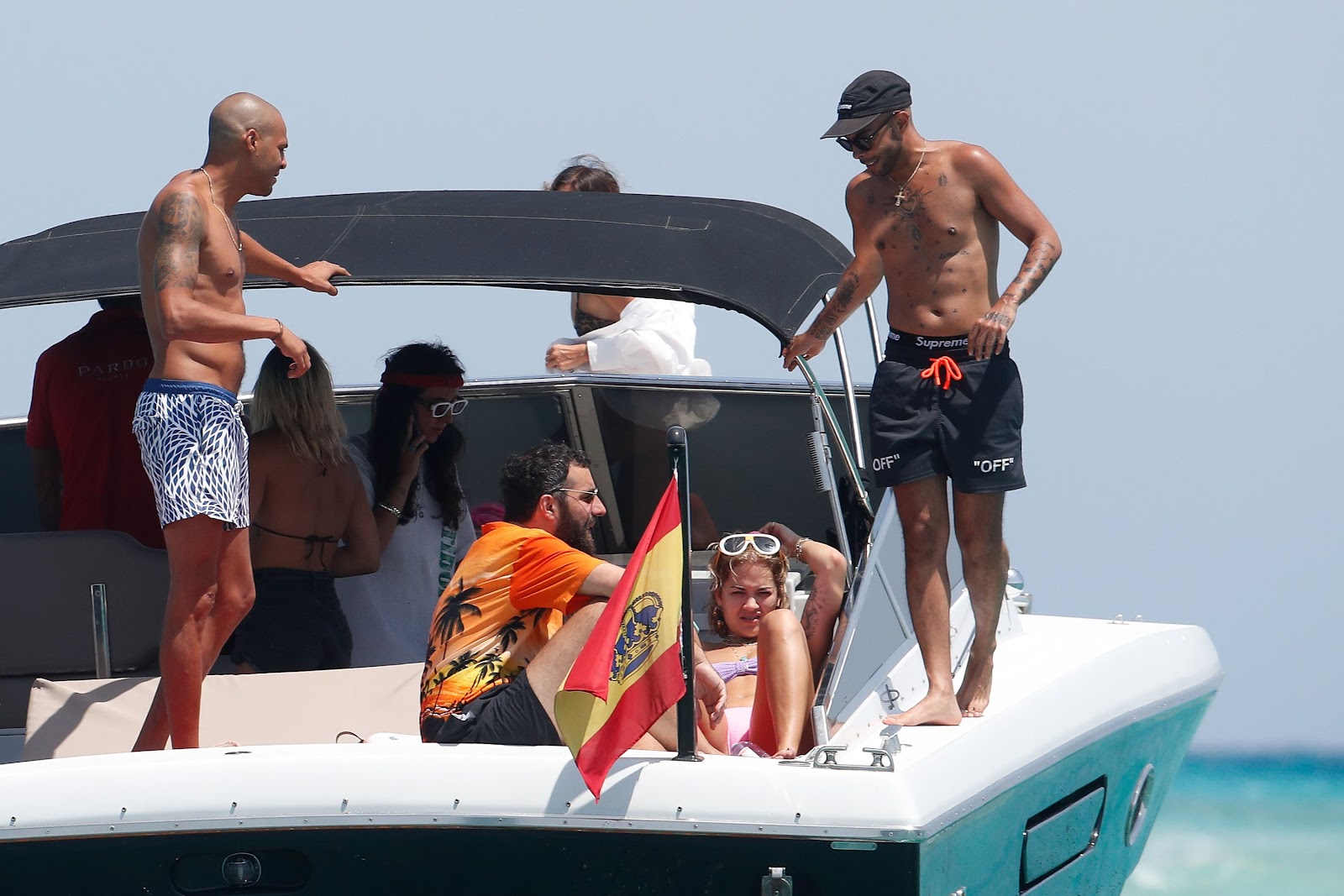 Rita Ora Spotted relaxing on a boat in Ibiza in Spain