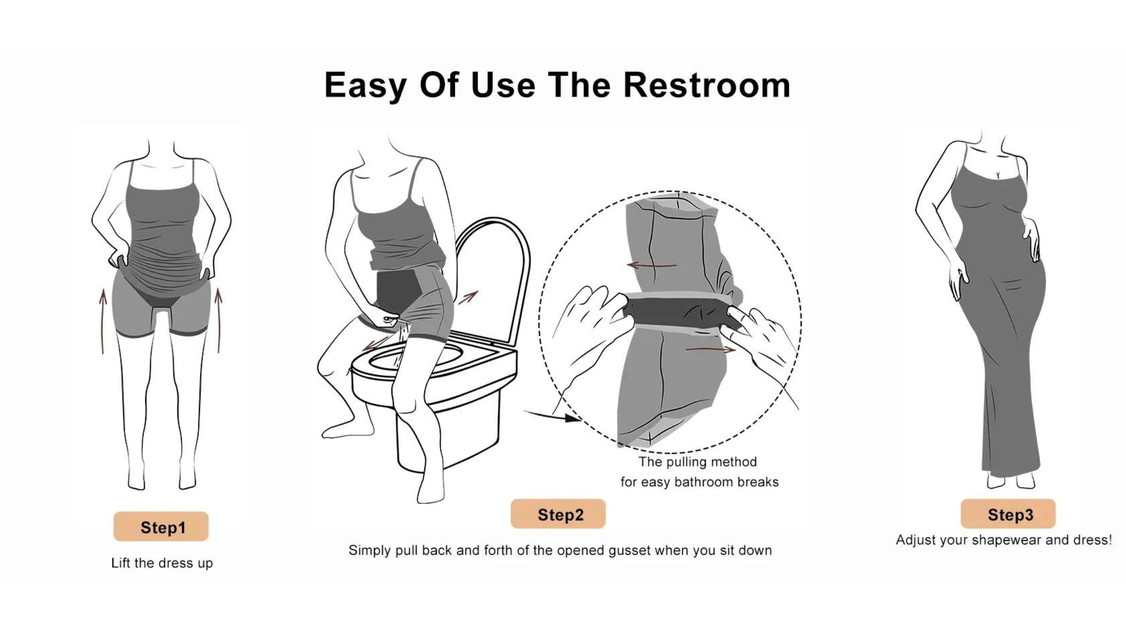 Easy of Use the Restroom in Shape Dress