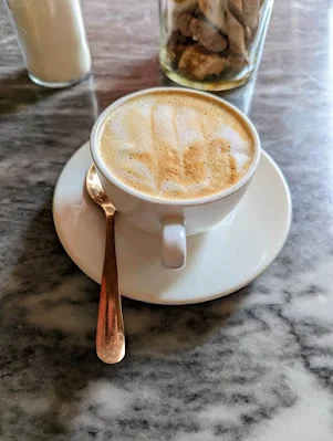 Flat white coffee at Zappi in Lisbon