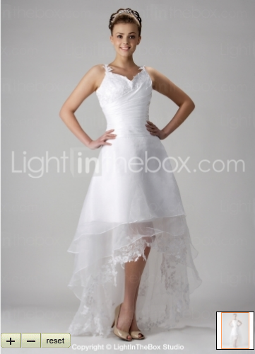 Unique and Elegant Asymmetrical Hem  Wedding Dress  