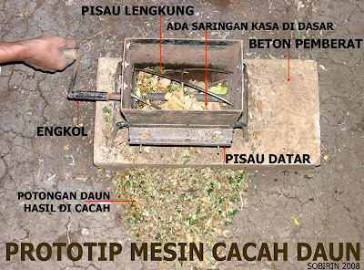 sampah diolah menjadi berkah FOTO  DETAIL PENCACAH DAUN 