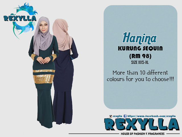 rexylla, baju kurung, sequin, kurung sequin, hanina collection