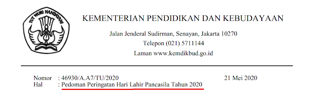   Panduan Tema dan Logo Peringatan Hari Lahir Pancasila Tahun 2020 