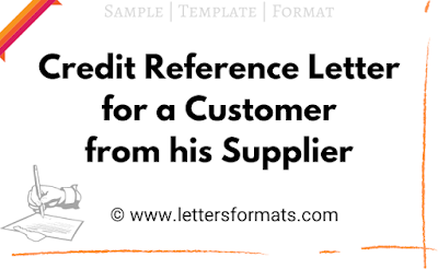 credit reference letter for customer