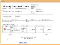 Contoh Invoice Agen Travel