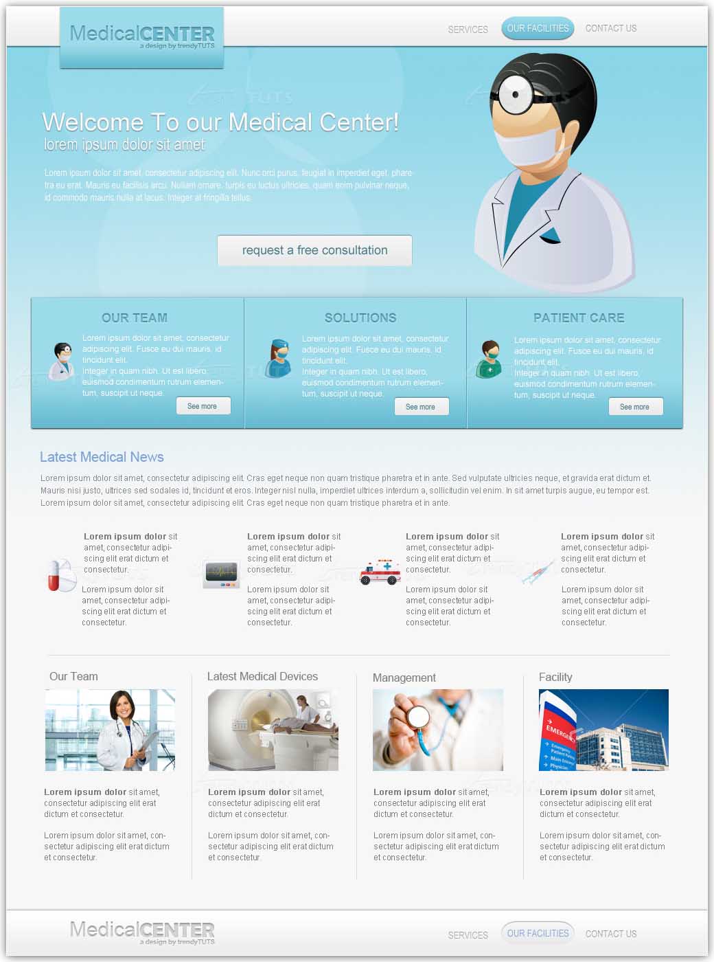 How to design a medical template/psd layout in Photoshop