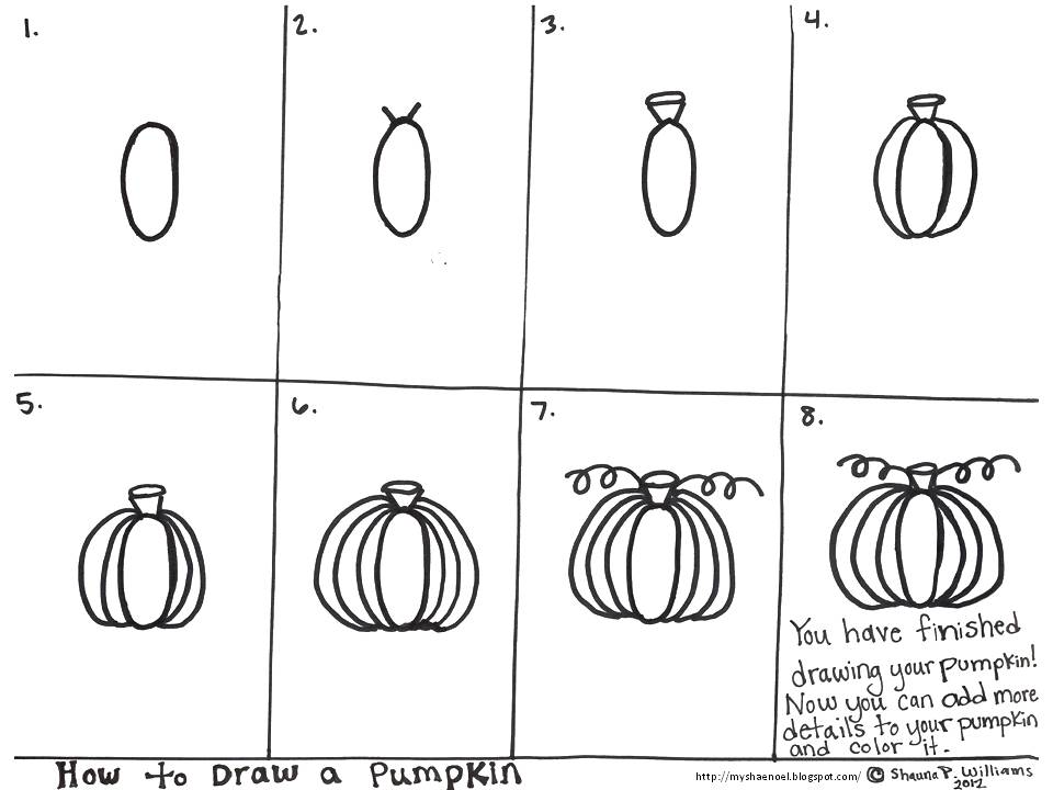 Learn and Grow Designs Website: How to Draw a Pumpkin Tutorial and FREE