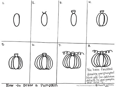 Learn and Grow Designs Website: How to Draw a Pumpkin Tutorial and FREE