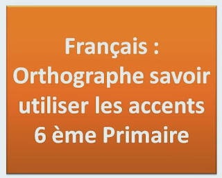 Français : Orthographe savoir utiliser les accents 6 ème Primaire