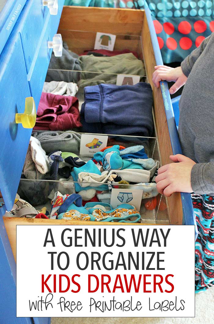 how to organize a dresser for kids with free printable labels sunny day family