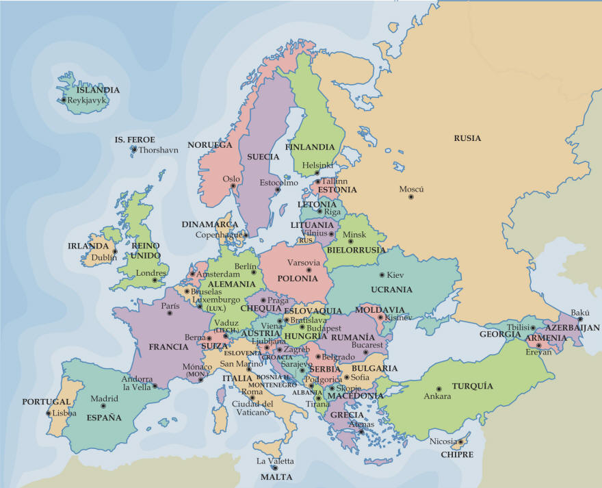 mapa de europa politico. politico. mapa europa