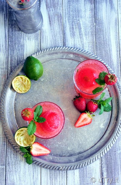 Strawberry Mojito with Giant Strawberry Ice Sphere  http://uTry.it