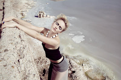 top fashion photographers nyc, fashion shoot salton sea, woman in salt bath