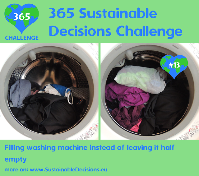 Filling washing machine instead of leaving it half empty saving energy saving water