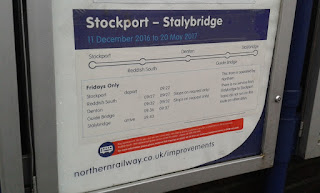 Timetable at Reddish South railway station