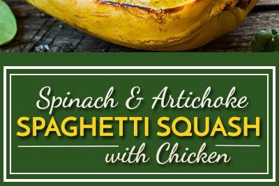 Spinach Artichoke Spaghetti Squash Boats with Chicken
