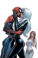 Spider-Man kissing Black Cat