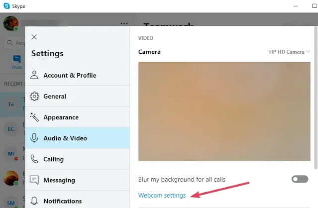 شرح إصلاح مشكلات كاميرا Skype على جهاز الكمبيوتر