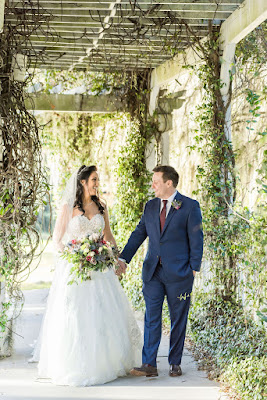 bride and groom walking