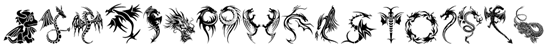 tribal dragons tattoo font