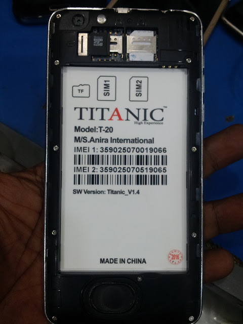 TITANIC T20  FLASH FILE MT6580  100% TESTED
