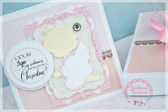 podziękowanie dla chrzestnych rodziców, scrapbooking, handmade