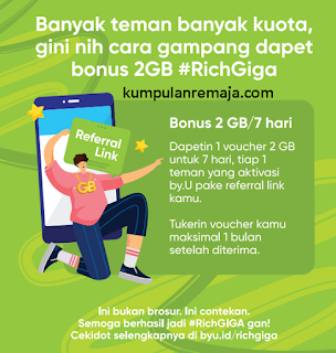 cara mendapatkan Kouta Gratis 2 GB dari Promo Rich Giga By U