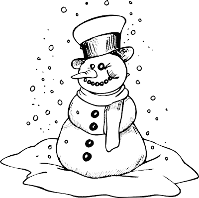 Snowman holiday coloring page