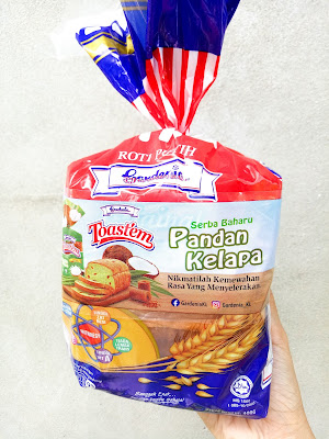 REVIEW , MAKANAN ,GARDENIA, ROTI GARDENIA, ROTI GARDENIA PUTIH , ROTI GARDENIA TOASTEM PANDAN KELAPA ,KESEDAPAN ROTI GARDENIA TOASTEM PANDAN KELAPA,