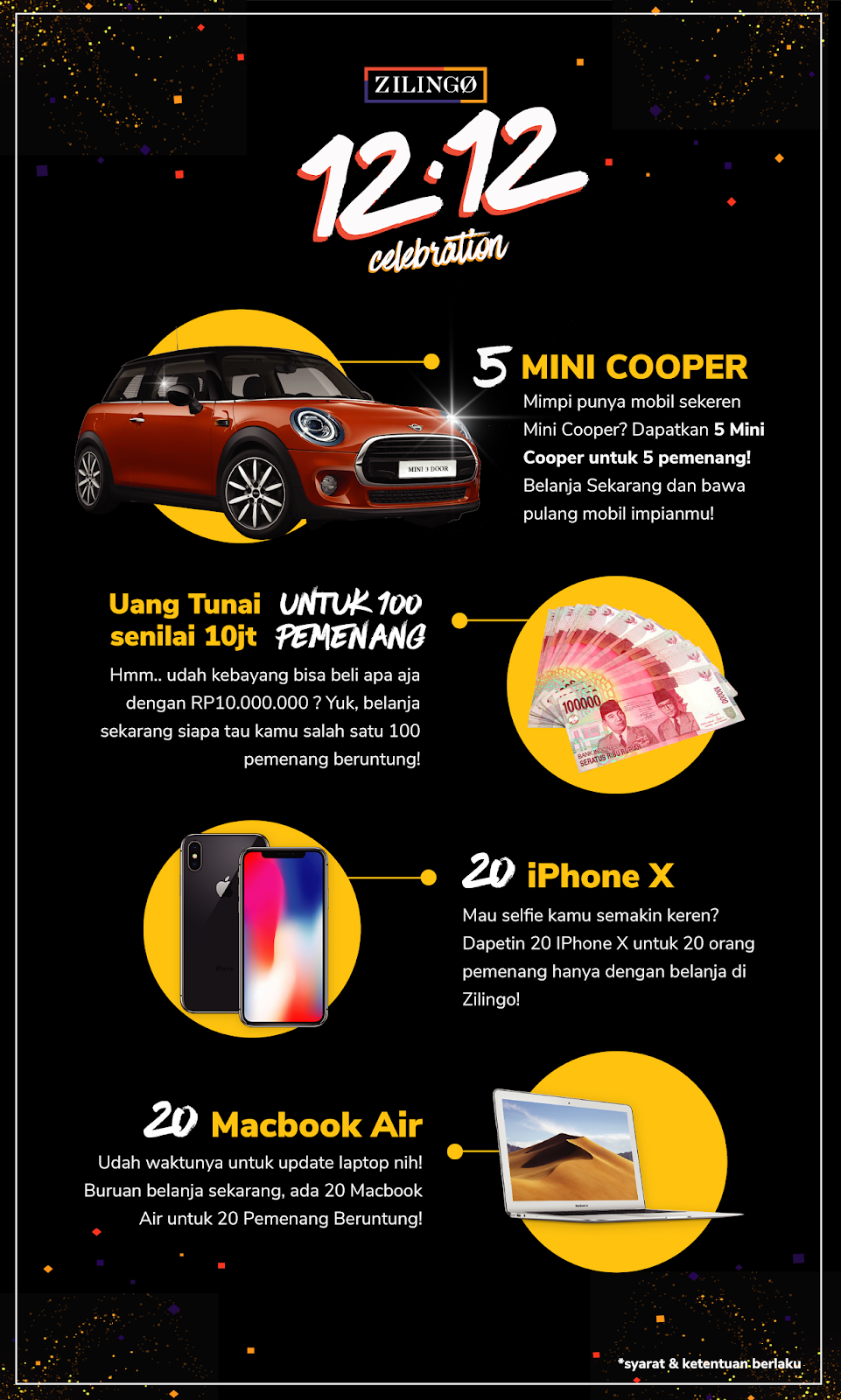 Zilingo - Promo 12.12 Celebration Dapatkan Mini Cooper & Hadiah Lainnya