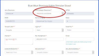 cara registrasi beasiswa kaltim 2021