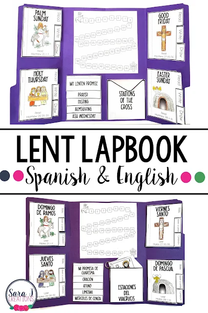 Spanish and English Lent Lapbook Bundle