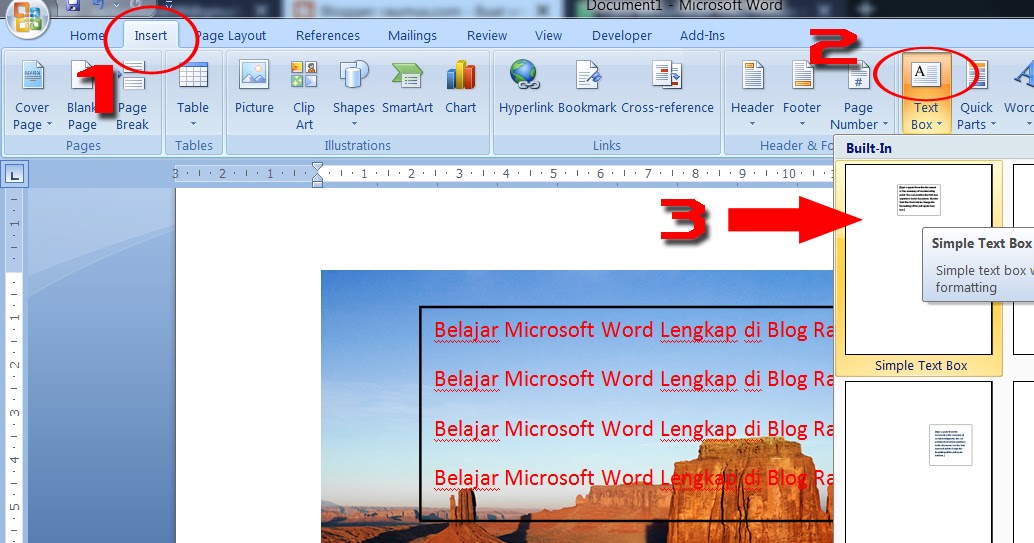  Cara  Memasukkan Tulisan  Text ke Dalam Gambar di  MS Word  