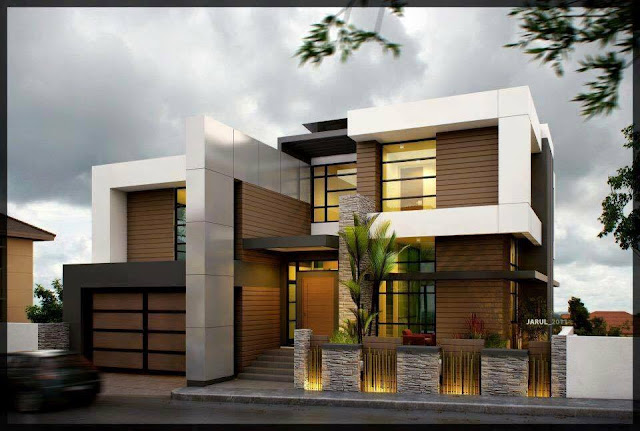 Desain rumah mewah minimalis modern 2 lantai