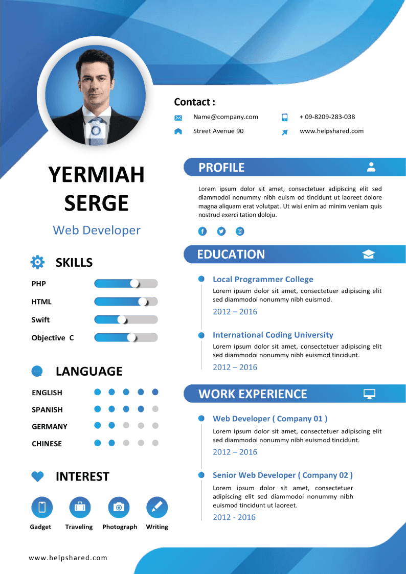 Cv Resume Templates Examples In Word Pdf Format For A Job