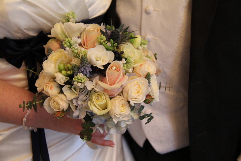 Blue Eryngium Thistle and Baby Blue Eucalyptus The Wedding Ceremony was