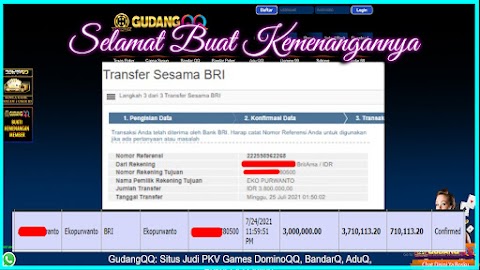 Selamat Kepada Member Setia GudangQQ WD sebesar Rp. 3.800.000.-