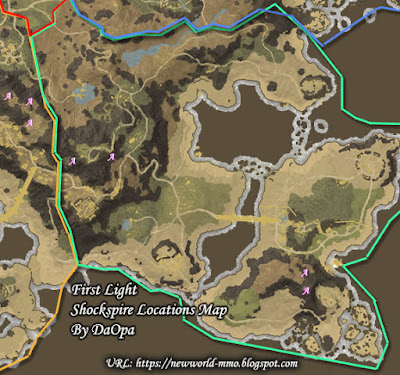 First Light shockspire locations map