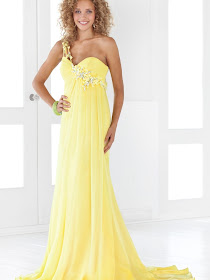 one-shoulder evening dress